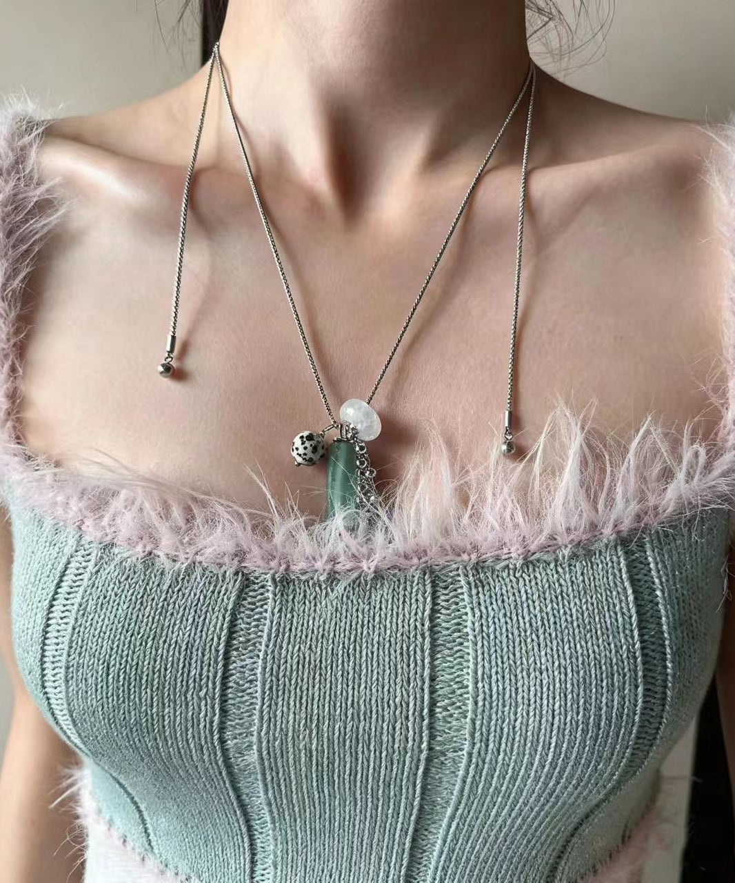Dame Lariat Halskæde Unikt Design Justerbar Lengde 4