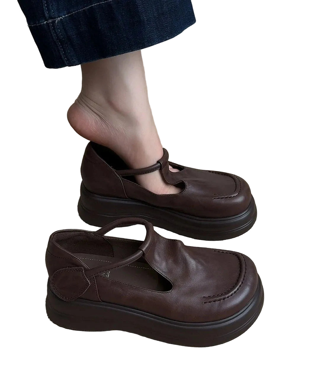 Dame Loafers med Plateau og Spænde 2