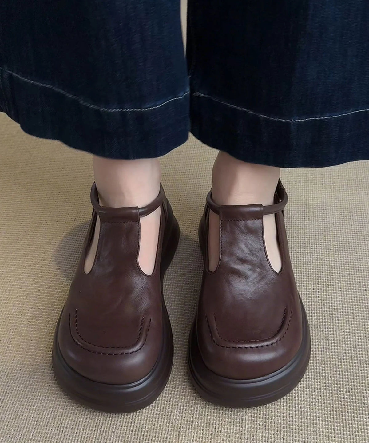Dame Loafers med Plateau og Spænde 4