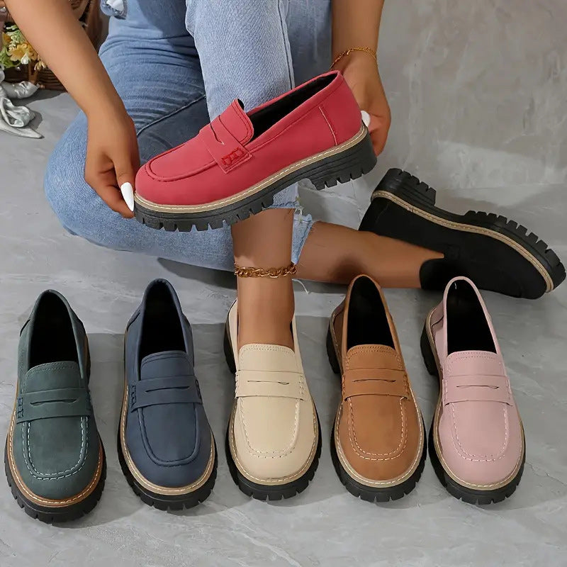 Dame Loafers med Platform Design 1