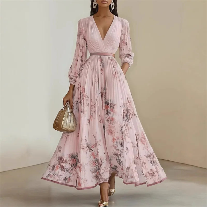 Dame Maxi Kjole A-line med Print 1