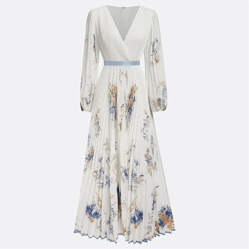 Dame Maxi Kjole A-line med Print 4