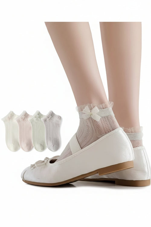 Dame Mid Calf Sokker Med Mesh Design 0