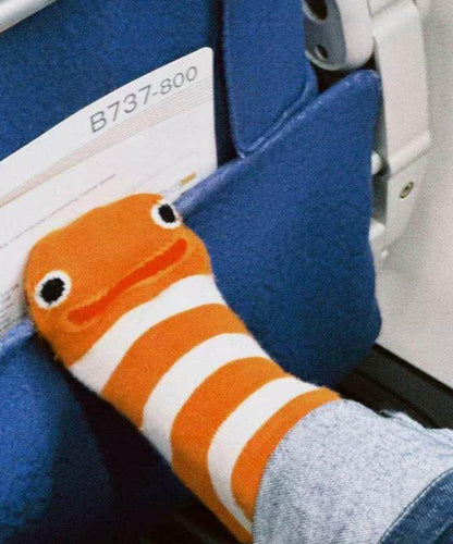 Dame Mid Calf Sokker med Tegneseriestriber 1