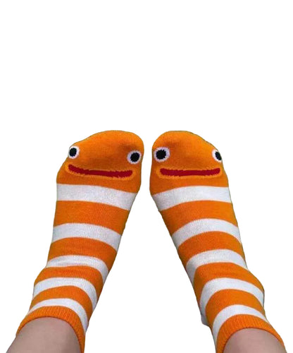 Dame Mid Calf Sokker med Tegneseriestriber 4