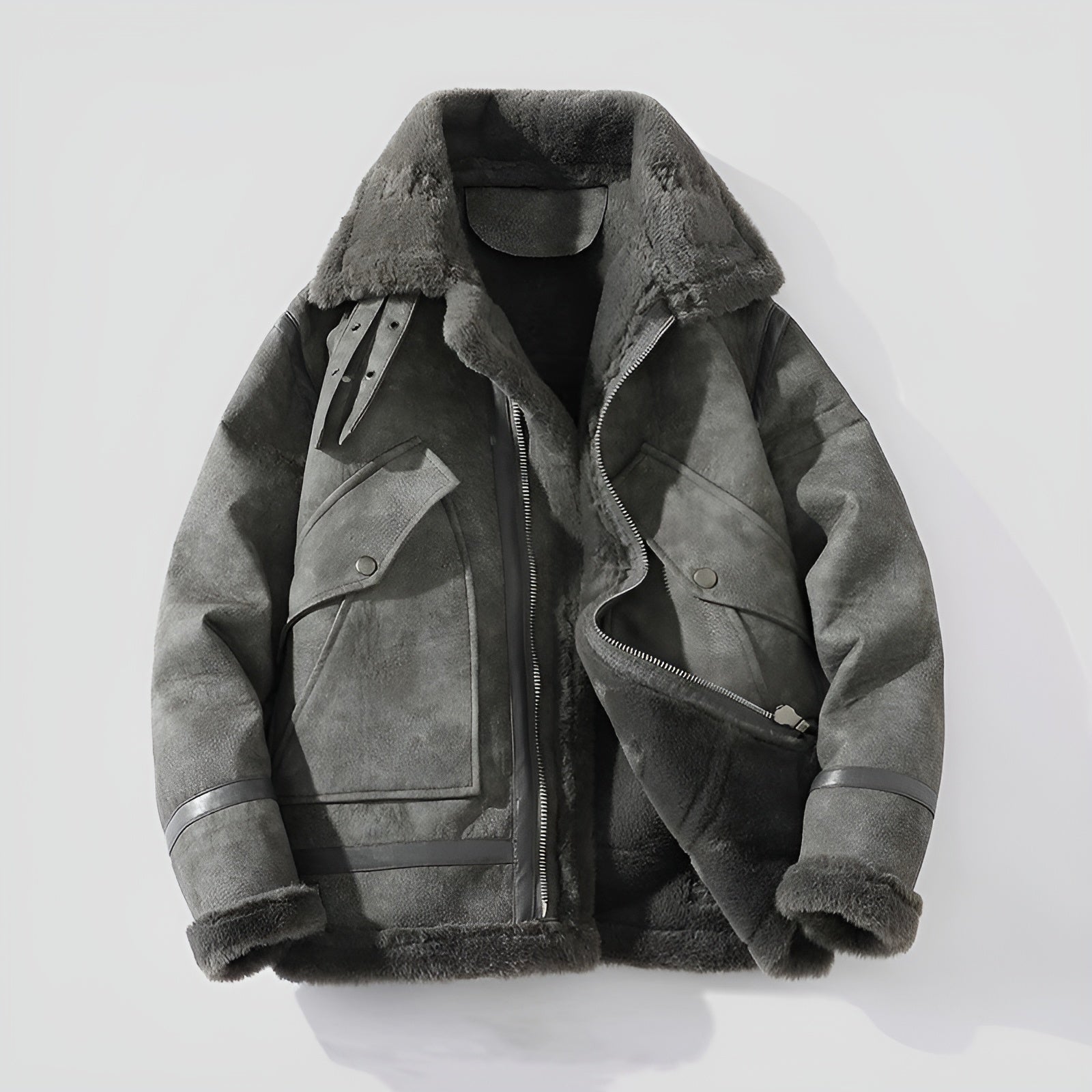 Dame Moto Jakke med Shearling Design 1