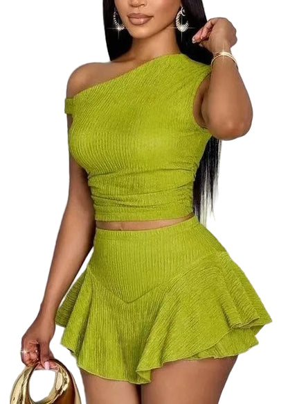 Dame One Shoulder Tøjsæt Til Kvinder Moderne Stil 0
