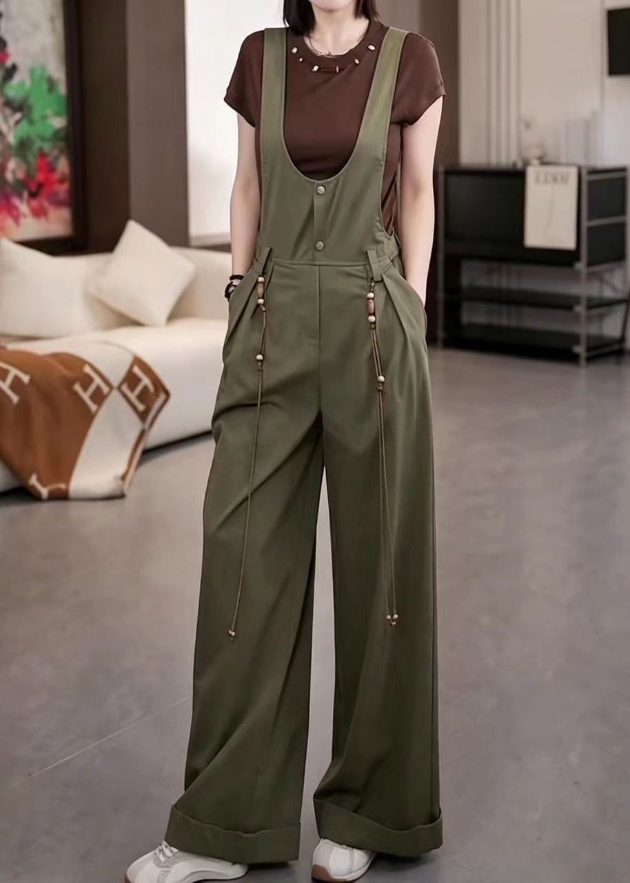 Dame Overalls Jumpsuit med U-hals og Lommer 1