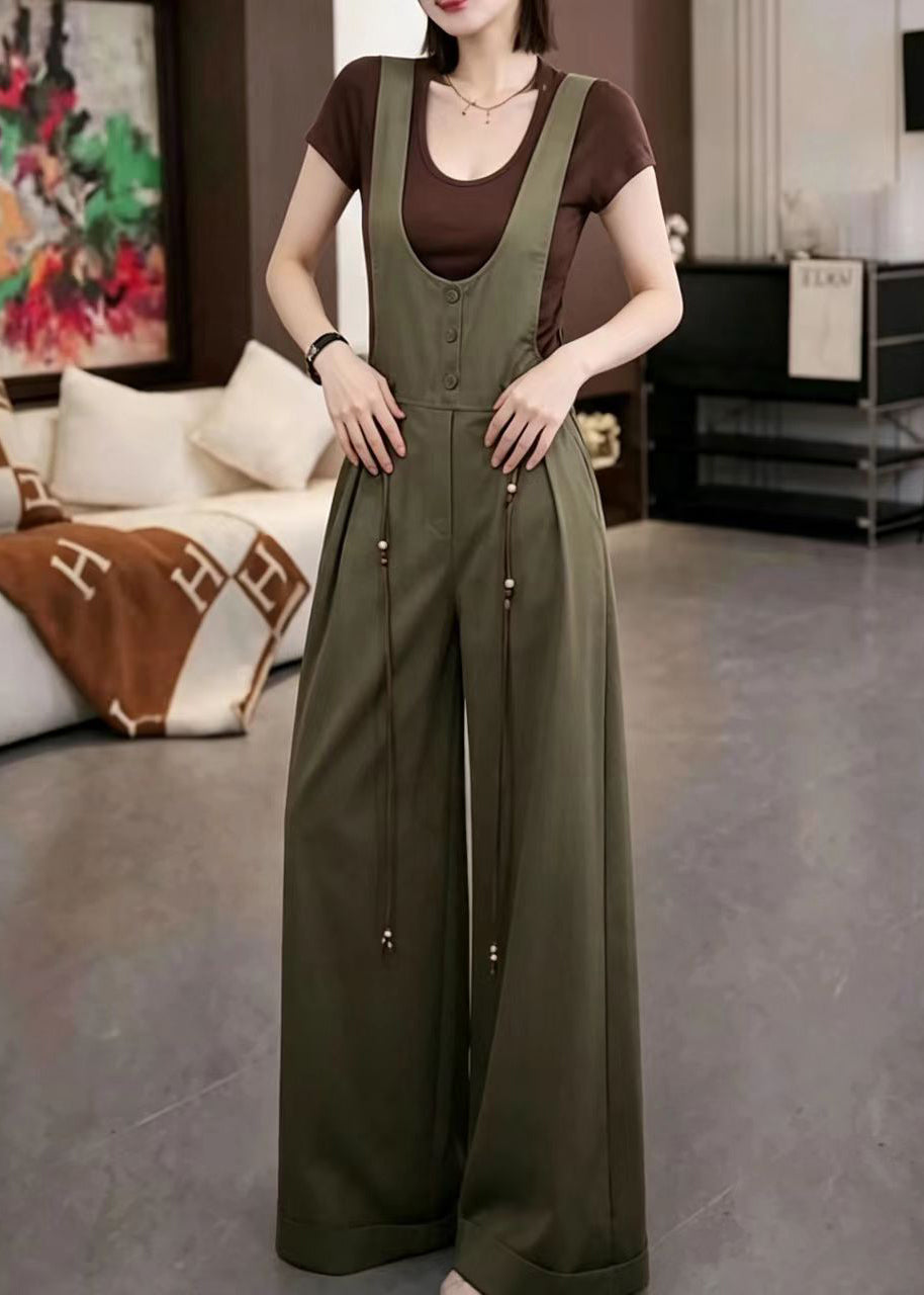 Dame Overalls Jumpsuit med U-hals og Lommer 2