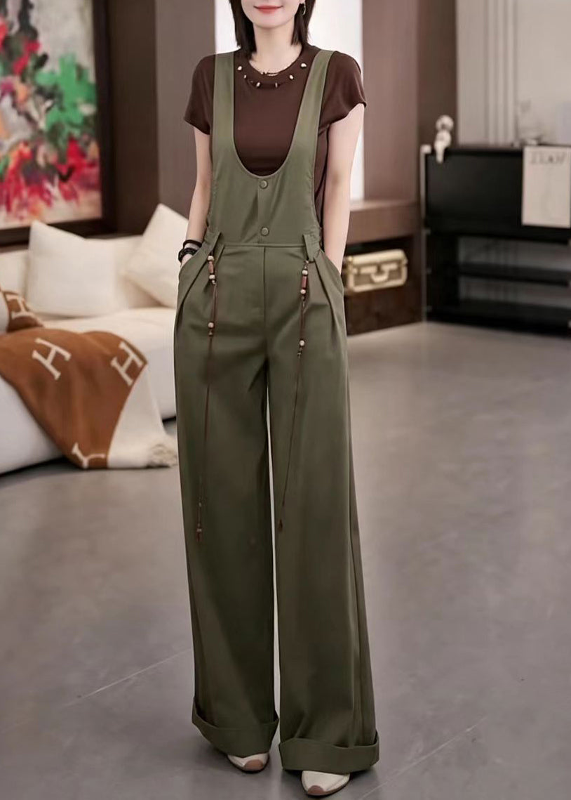 Dame Overalls Jumpsuit med U-hals og Lommer 4