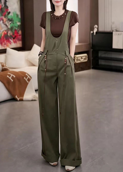 Dame Overalls Jumpsuit med U-hals og Lommer 4