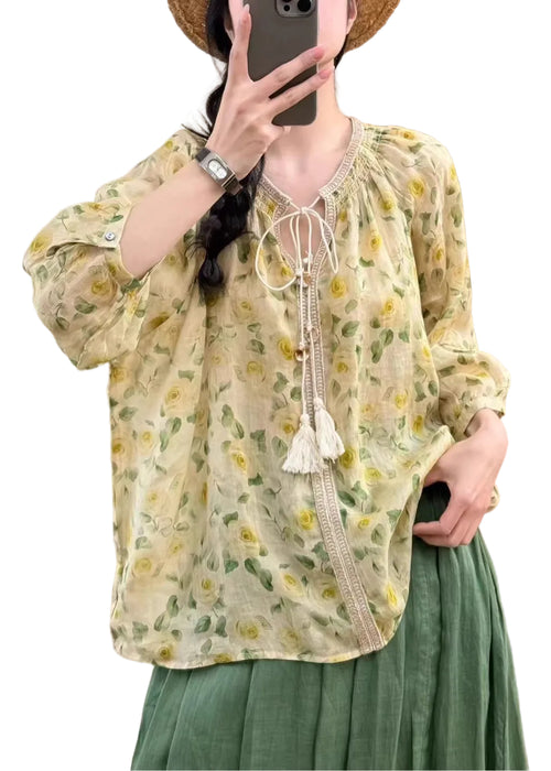 Dame Oversize Skjorte Med Print Trendy Style 0