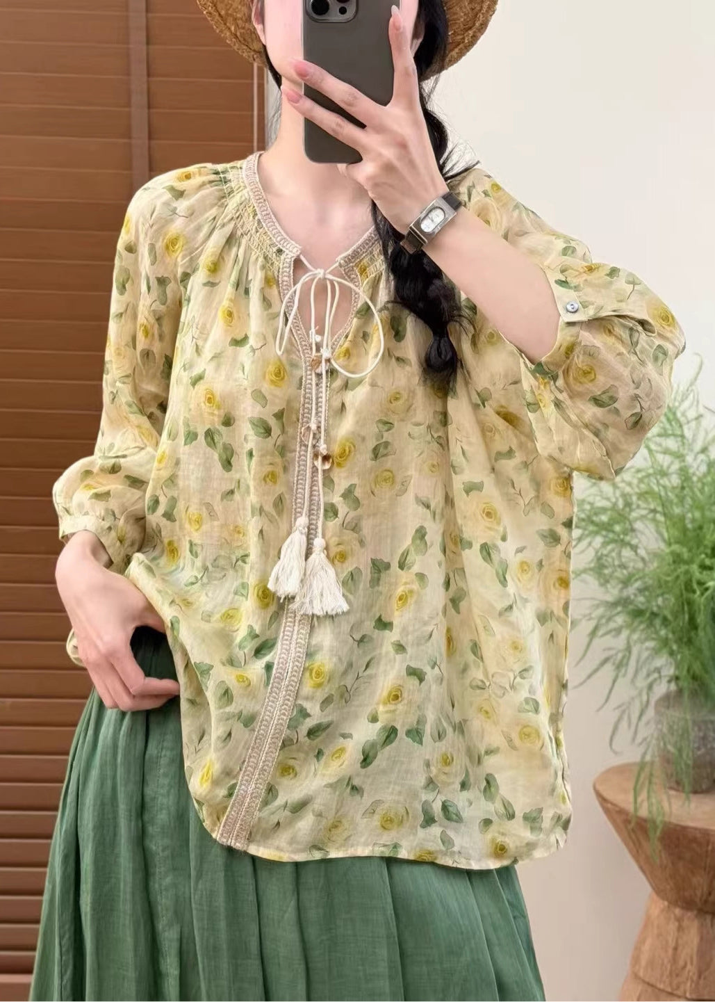 Dame Oversize Skjorte Med Print Trendy Style 2