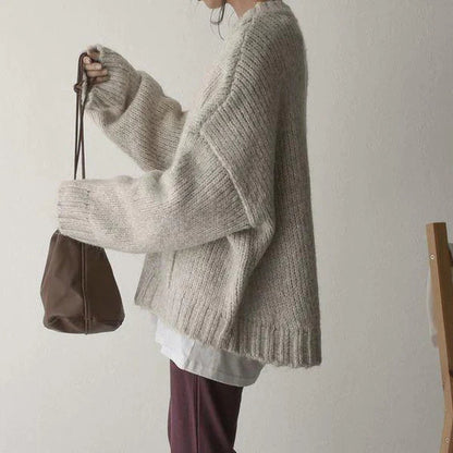 Dame Oversize Sweater med Lomme 2