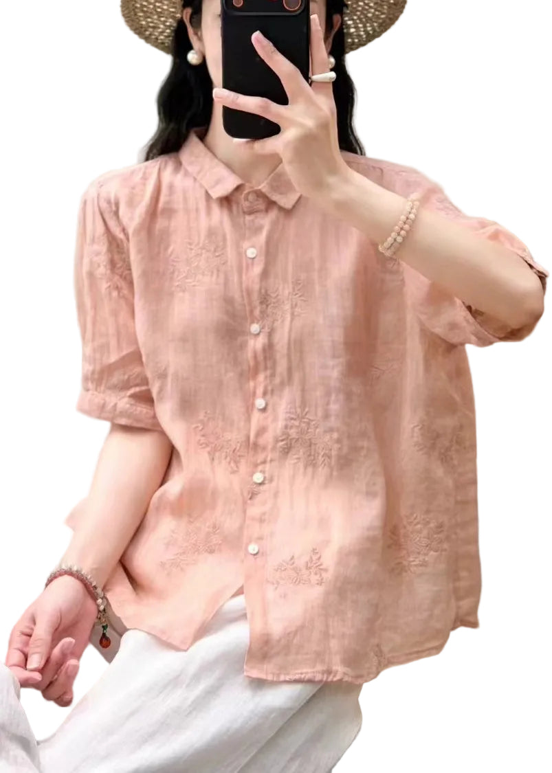 Dame Oversize Top med Broderi - Trendy og Komfortabel Toppe til Damer 0