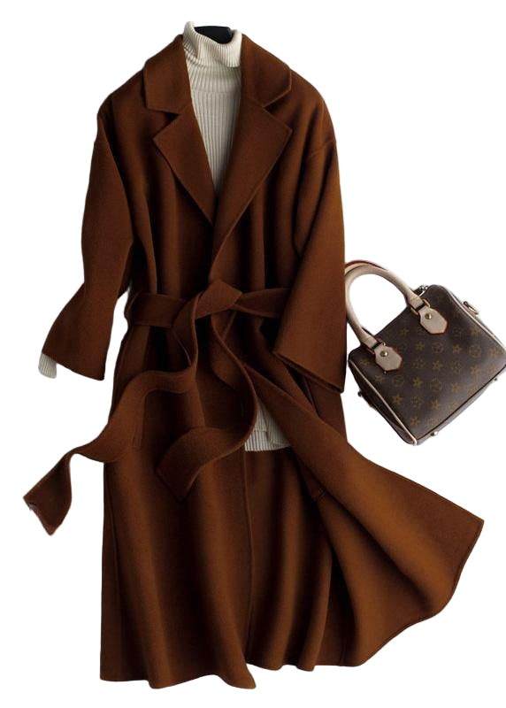 Dame Oversize Trench Coat med Notched Krave 0