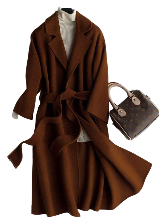 Dame Oversize Trench Coat med Notched Krave 0