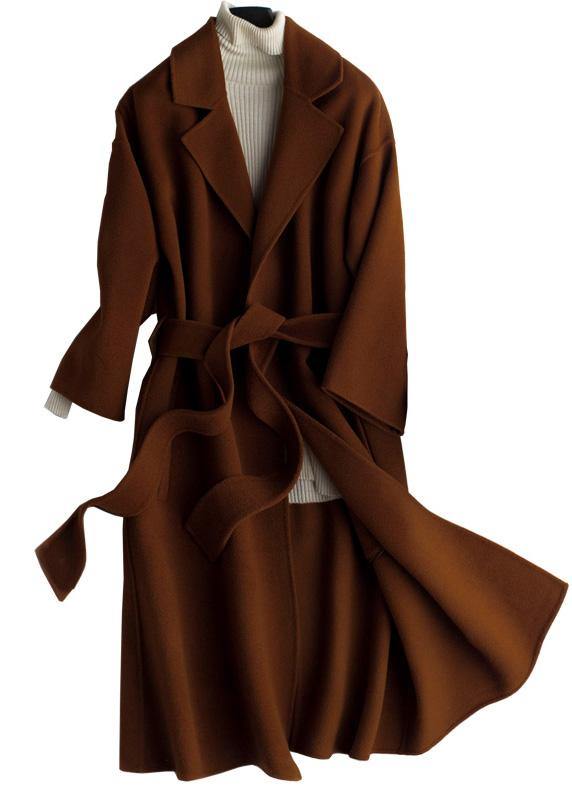 Dame Oversize Trench Coat med Notched Krave 4