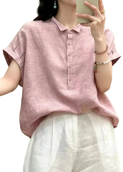 Dame Oversized Bluse med Peter Pan Krave 0