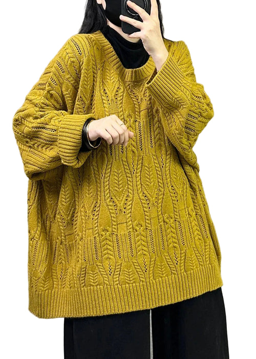 Dame Oversized Kabelstriktrøje Komfortabel Vinterstil 0