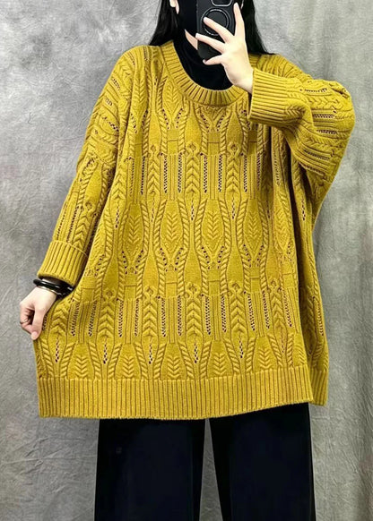 Dame Oversized Kabelstriktrøje Komfortabel Vinterstil 1