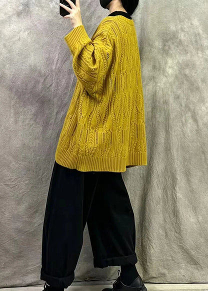Dame Oversized Kabelstriktrøje Komfortabel Vinterstil 3