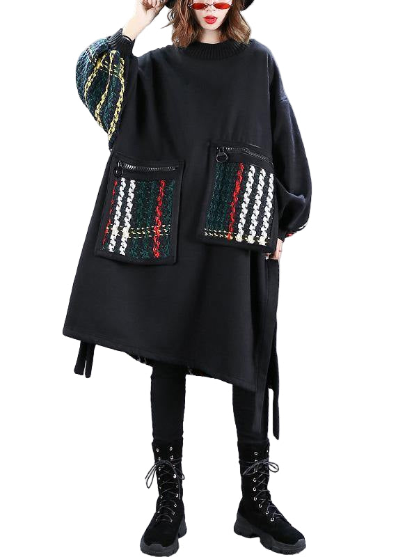 Dame Oversized Kjole med Patchwork Design til Sommer og Fest 0