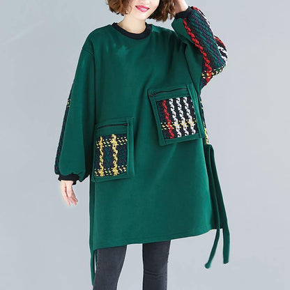 Dame Oversized Kjole med Patchwork Design til Sommer og Fest 2