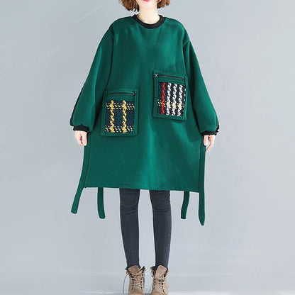 Dame Oversized Kjole med Patchwork Design til Sommer og Fest 5