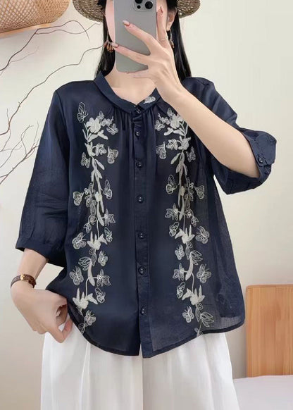 Dame Oversized Skjorte Butterfly Design 1