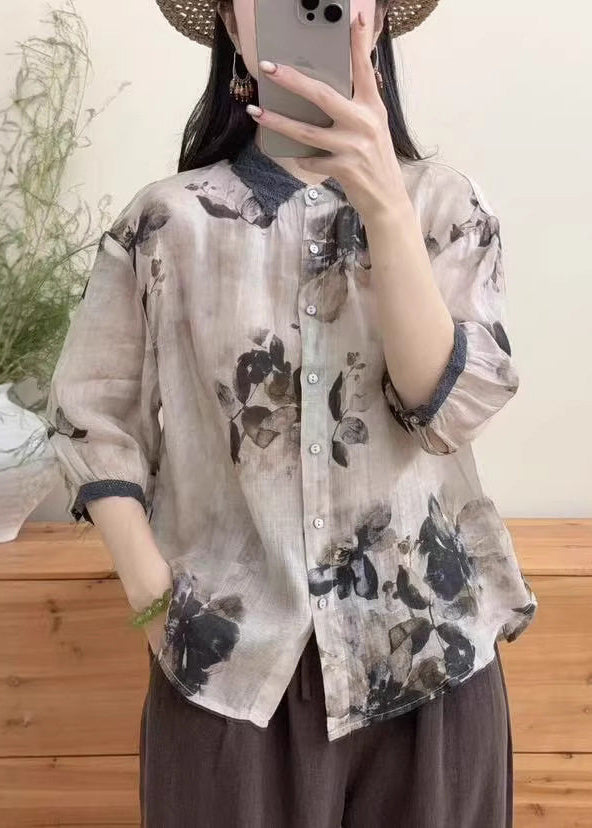 Dame Oversized Skjorte Printet Trendy 2