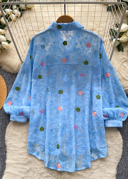 Dame Oversized Skjorte med Print og Sommerstil 1