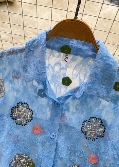 Dame Oversized Skjorte med Print og Sommerstil 3