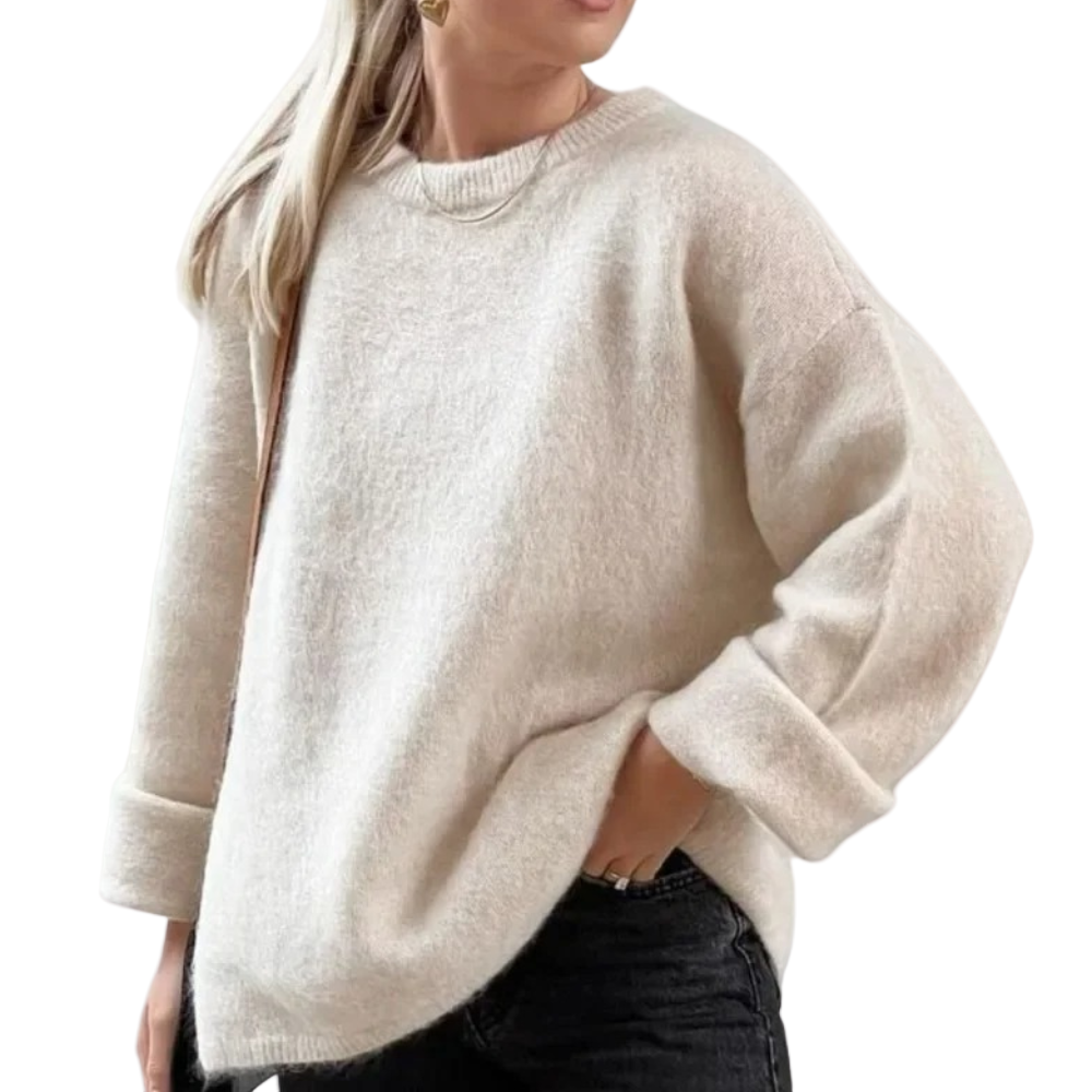 Dame Oversized Striktrøje Tidløs Stil 0