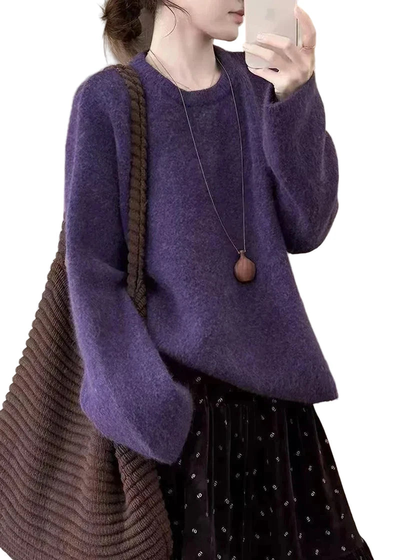 Dame Oversized Striktrøje Vinterstil 0