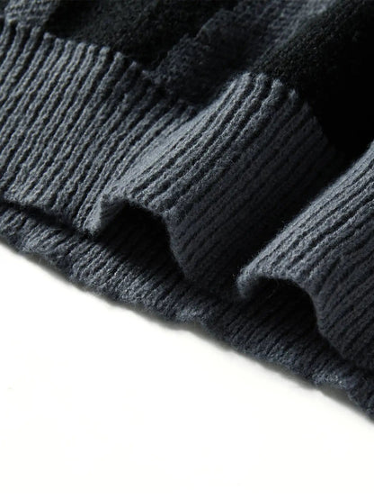 Dame Oversized Striktrøje med Abstrakt Mønster 5