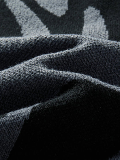 Dame Oversized Striktrøje med Abstrakt Mønster 6