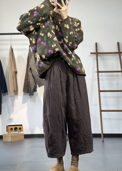 Dame Oversized Striktrøje med O-hals 3