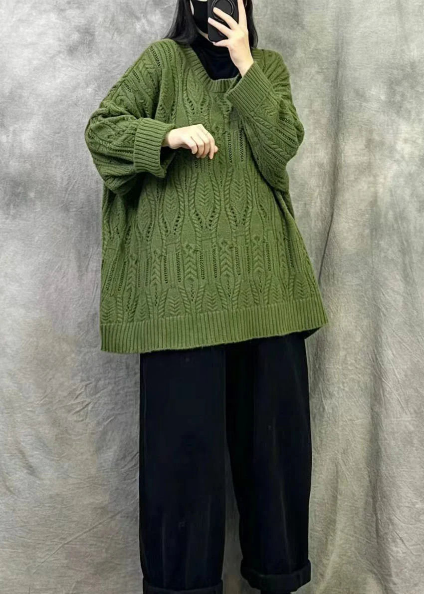 Dame Oversized Top med O-hals til Vinter 2