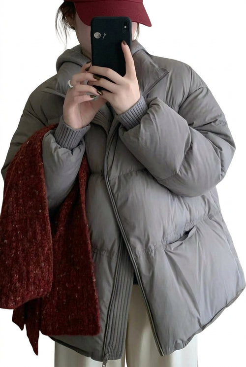 Dame Oversized Vintervest Med Snøre 0