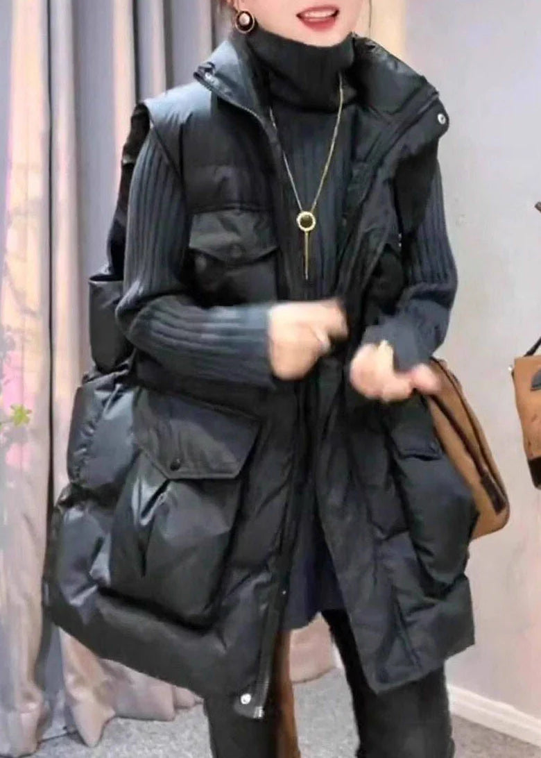 Dame Parka Vest Overdimensionerede Lommer Komfortabel Pasform 2