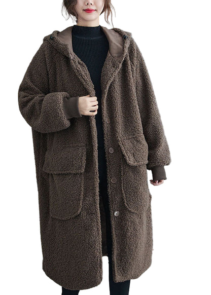 Dame Parka med Hætte og Lommer 0