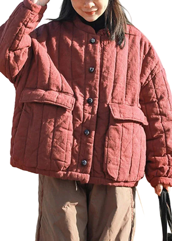 Dame Parka med Lommer og Patchwork Design 0
