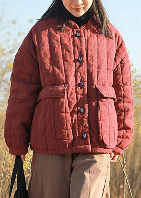 Dame Parka med Lommer og Patchwork Design 1