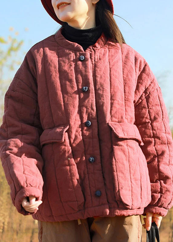 Dame Parka med Lommer og Patchwork Design 2