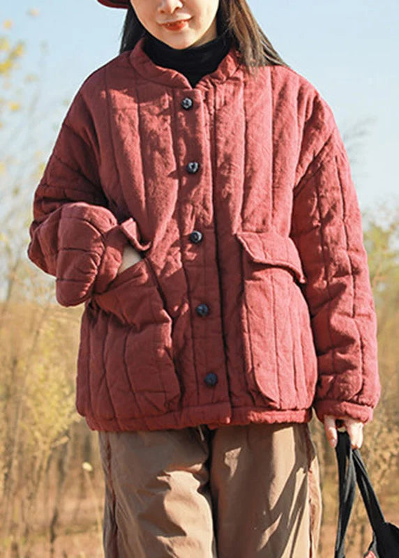 Dame Parka med Lommer og Patchwork Design 3
