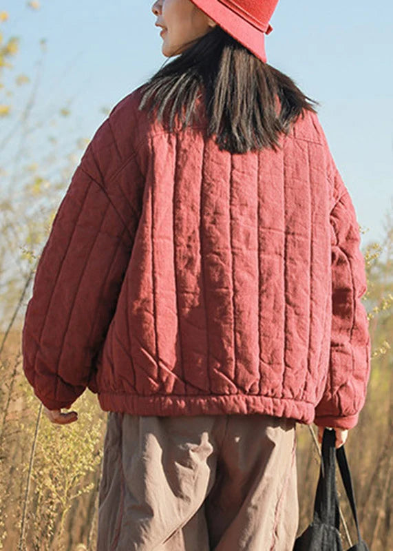 Dame Parka med Lommer og Patchwork Design 4