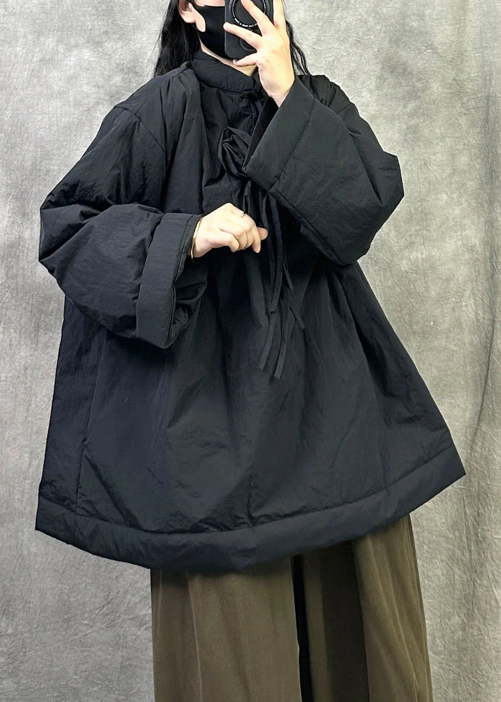 Dame Parkajakke Oversized Med Blomsterprint 0