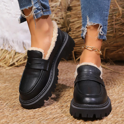 Dame Platform Loafers med Sherpa For 2