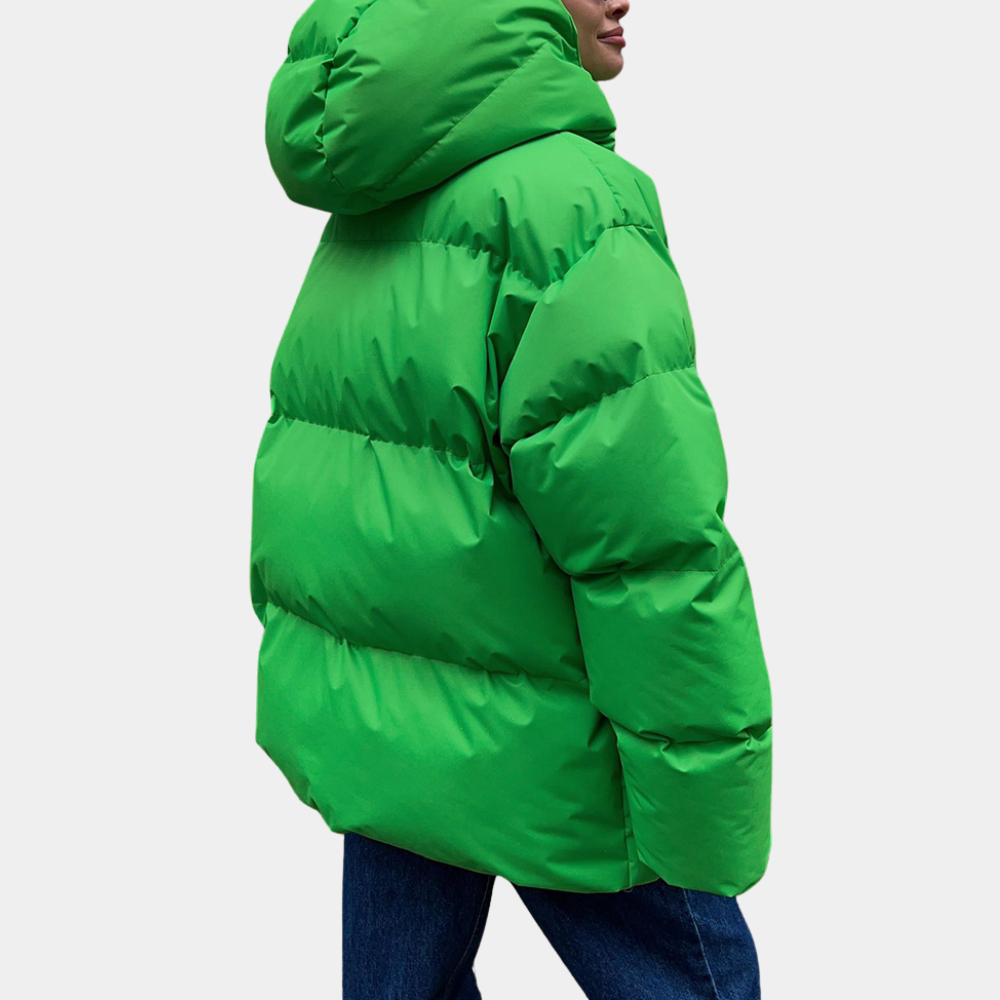 Dame Puffer Jakke Trendy Rummelig Pasform 3